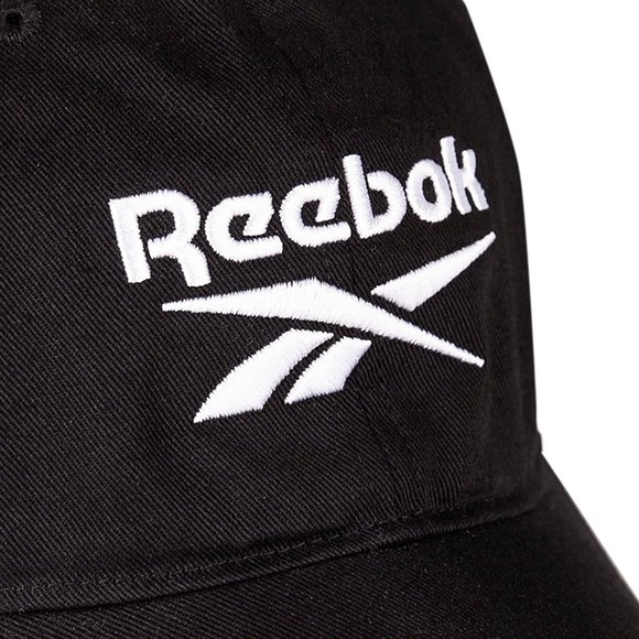Men Women Black Cotton Medium Curved Brim Reebok Vector Logo Cap main image 13